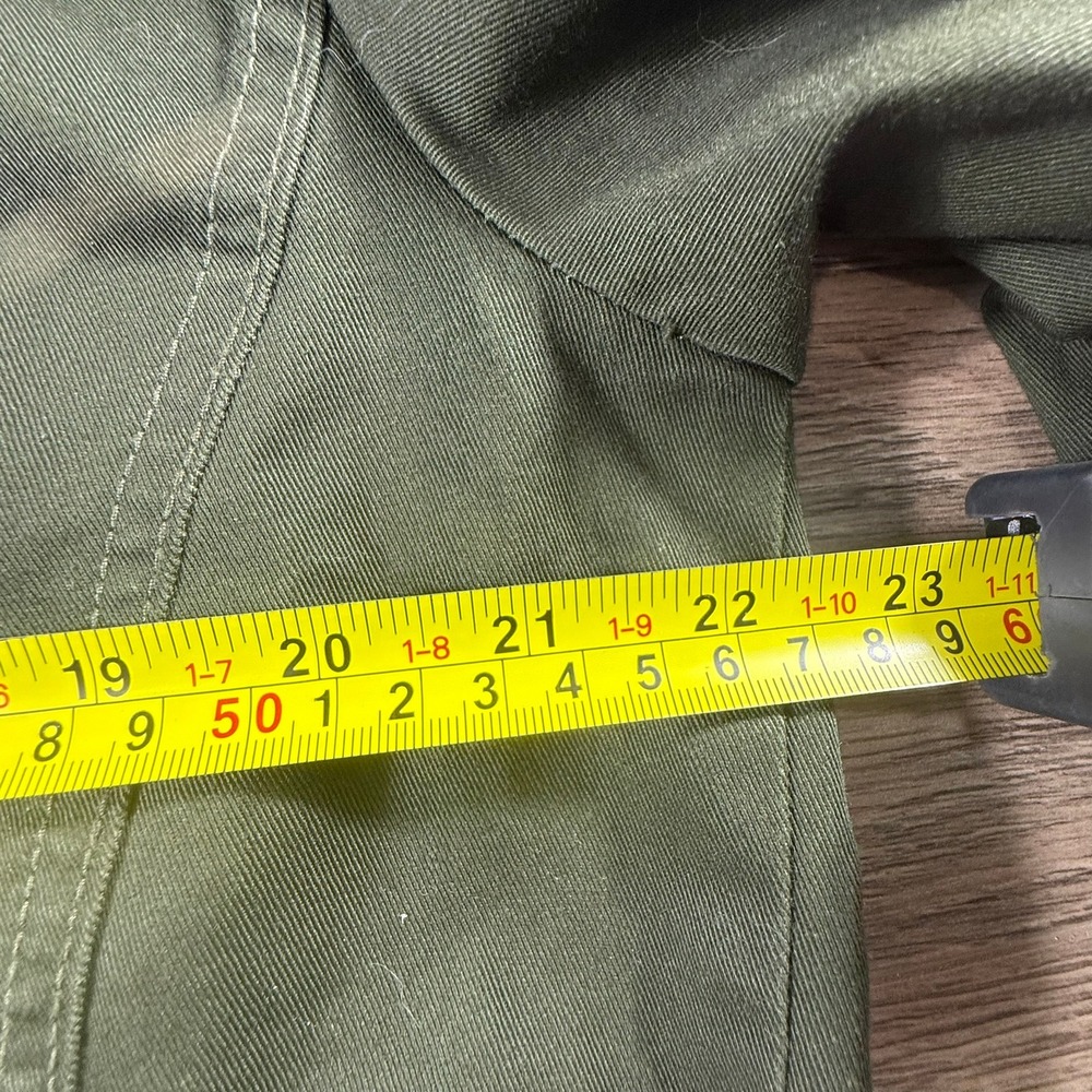 Talbots Women's Field Utility Jacket Olive Green Pockets 14W Fall Chore Canvas - Picture 2 of 16
